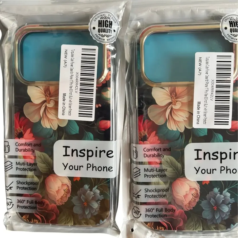 Lot 5 Floral Hybrid Protective Case Transparent TPU Bumper iPhone 17 Max Pro